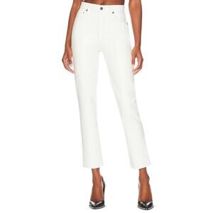 AGOLDE Recycled Leather Riley Long Pants Size 28 Lace White